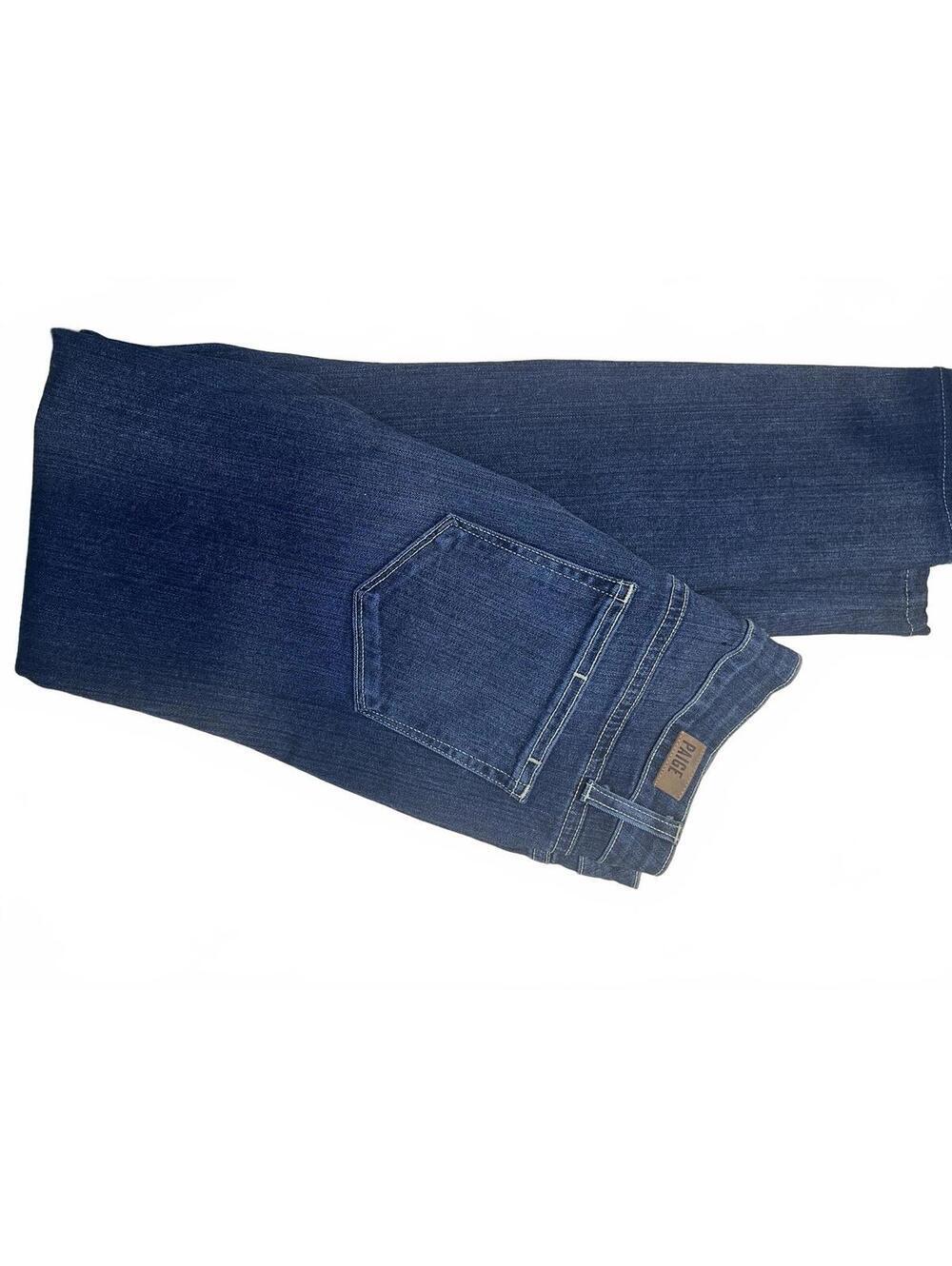 Paige Hoxton Ankle High Rise Skinny Stretch Jeans in Dark Blue Size 27 - Picture 9 of 14